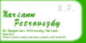 mariann petrovszky business card